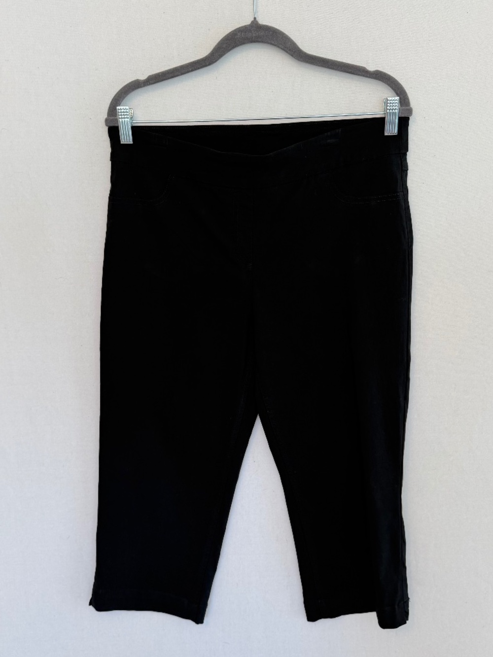 SLIMSATION Size 14 Black Tummy Control Pull On Capris